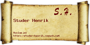 Studer Henrik névjegykártya